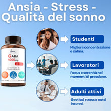Carica l'immagine nel visualizzatore di Gallery, Gaba 1000 MG ULTRA Con L-Teanina Vitamina B3 B6 (Scorta per 2 mesi) 120 Capsule Gaba Integratore Per Stress e Ansia | So