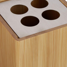 Carica l'immagine nel visualizzatore di Gallery, Relaxdays Set Bagno, Confezione 4 Accessori in bambù, Portaspazzolino, Porta Dentifricio, Portasapone &amp; Vassoio,Naturale