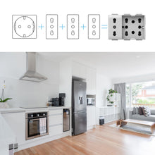 Carica l'immagine nel visualizzatore di Gallery, 4box - Presa da Incasso Side XL Compatibile con Vimar® Plana™. 4 Prese in 1: permette di collegare una spina schuko e un