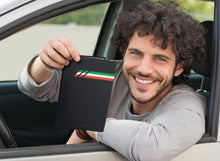 Carica l'immagine nel visualizzatore di Gallery, pubblimania Portadocumenti Auto/Moto Bandiera Italia, Chiusura a Due Ante. Per Libretto, Card, assicurazione, Bollo o Do