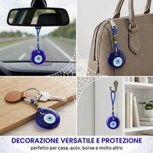 Carica l'immagine nel visualizzatore di Gallery, 6 Pezzi Ciondolo per Auto Malocchio, Accessorio per la Decorazione dell'auto, Perline blu Malocchio per Protezione e Fel