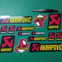 Carica l'immagine nel visualizzatore di Gallery, Kit di adesivi sponsor per scarico auto moto racing in vinile fustellato Sport Tuning in vinile polimerico laminato per 