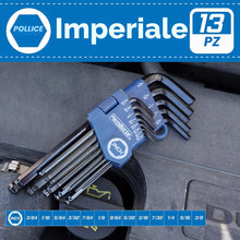 Carica l'immagine nel visualizzatore di Gallery, Set Chiavi a Brugola Lunghe Pollici 13pz, 3/64-3/8in, Brunito
