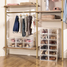 Carica l'immagine nel visualizzatore di Gallery, SONGMICS Scatole per Scarpe, Contenitori per Scarpe, Organizzatori Portascarpe Pieghevoli e Impilabili, Fino alla Taglia