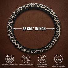Carica l'immagine nel visualizzatore di Gallery, KOHVAN Coprivolante Auto Universale Leopardato, Copri Volante per Auto 38cm in Fibra Sintetica, Protezione Volante Antis