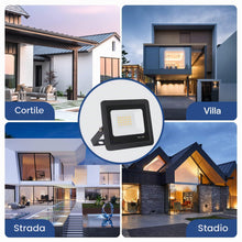 Carica l'immagine nel visualizzatore di Gallery, Faretto LED Esterno 2 Pezzi Potenti Faro a Esterni IP65 Impermeabile Super Illuminoso, Nero 20W 2000LM Faretti Led Lampa