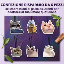 Carica l'immagine nel visualizzatore di Gallery, 6 Pezzi Appendino Profumato per Specchietto Retrovisore – Motivo Gatto Divertente, Deodorante Auto, Accessorio Decorativ