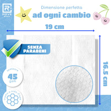 Carica l'immagine nel visualizzatore di Gallery, R MOVE 576 salviette neonato umidificate acqua pura 99%, 8 confezioni da 72 salviettine bambini water, coperchio salvafr
