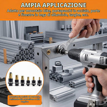 Carica l'immagine nel visualizzatore di Gallery, Set Rivettatrice per Inserti Filettati 7 Pezzi, Kit 77 Pezzi Dadi Rivettabili con M3 M4 M5 M6 M8 M10 M12, Utensile per R
