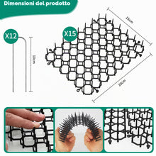 Carica l'immagine nel visualizzatore di Gallery, 15 pezzi Tappetino Repellente per Gatti 15 X 20cm,Dissuasore per Gatti con 12 Ancoraggio a Forma di U,Plastica Dissuasor