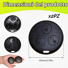 Carica l'immagine nel visualizzatore di Gallery, Guscio Chiave Smart Fortwo 3 Tasti ABS Nero 2 Pezzi Ricambio