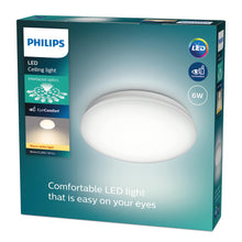Carica l'immagine nel visualizzatore di Gallery, Philips LED Moire, Plafoniera Rotonda, Luce Bianca Calda, 6W, Bianco