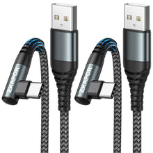 Carica l'immagine nel visualizzatore di Gallery, ZKAPOR Cavo USB C 2Pezzi 2M Cavo USB C 90 Gradi Cavo Ricarica Rapida Type C