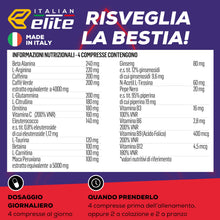 Carica l'immagine nel visualizzatore di Gallery, Italian Elite® Pre Workout Extreme – Pre Allenamento Palestra e Bodybuilding, Formula con 20 Ingredienti, Caffeina 200 m