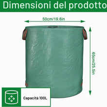 Carica l'immagine nel visualizzatore di Gallery, Borsa da Giardinaggio Pieghevole 100L, Sacchi per Rifiuti da Giardino Resistenti e Impermeabili – Big Bag per Raccolta F