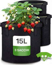 Carica l'immagine nel visualizzatore di Gallery, Praknu 3 Sacchi per Piante 15 L in Tessuto non Tessuto – Vasi da Orto Erbe