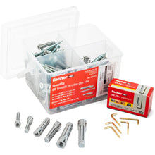 Carica l'immagine nel visualizzatore di Gallery, Fischer Kit Smartfix Box 160 Pezzi, Tasselli, Viti, Ganci per Quadri - per Muro Pieno e Mattone Forato - Valigetta Trasp