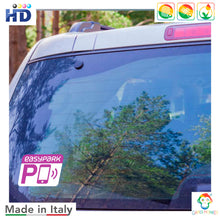 Carica l'immagine nel visualizzatore di Gallery, EASYPARK Kit Adesivi Parcheggio Ufficiali – Anteriore + Posteriore - 5x4 cm – Visibilità Day&amp;Night, Anti-Pioggia e UV – 