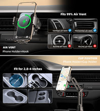 Carica l'immagine nel visualizzatore di Gallery, Caricatore Wireless,15W Supporto per Telefono Auto con Ricarica Wireless,Caricabatterie Da Senza Fili,Doppia Bobina,Supp