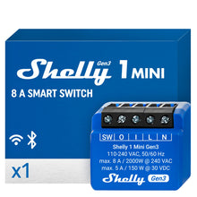 Carica l'immagine nel visualizzatore di Gallery, Shelly 1 Mini Gen 3, interruttore intelligente relé Wi-Fi, Bluetooth (1 pz)