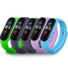 Carica l'immagine nel visualizzatore di Gallery, Retoo Set di 5 cinturini di ricambio per Xiaomi Mi Band 5, 6, 7, in morbido silicone, chiusura regolabile, impermeabile,