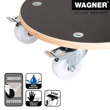 Carica l'immagine nel visualizzatore di Gallery, WAGNER Carrello per piante MAXIGRIP Ø 38 x 11 cm I Portavaso per interni ed esterni I Carrello in legno FSC® con 2 Ruote