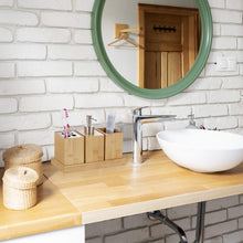 Carica l'immagine nel visualizzatore di Gallery, Relaxdays Set Bagno, Confezione 4 Accessori in bambù, Portaspazzolino, Porta Dentifricio, Portasapone &amp; Vassoio,Naturale
