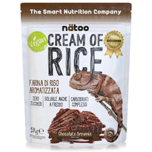 Carica l'immagine nel visualizzatore di Gallery, Nätoo Crema di Riso Palestra 1kg, Crema di Riso Aromatizzata Istantanea Gusto Chocolate Brownie, Cream of Rice Vegan Sen