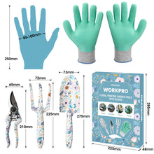 Carica l'immagine nel visualizzatore di Gallery, WORKPRO Set di attrezzi da giardino da 4 pezzi, attrezzi da giardino con scatola regalo, pala da giardino, cesoie da gia