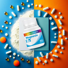 Carica l'immagine nel visualizzatore di Gallery, Massigen - Magnesio B6, 60 Capsule, Integratore per Funzione Muscolare e Nervosa, Contribuisce al Benessere Energetico e