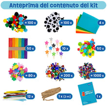 Carica l'immagine nel visualizzatore di Gallery, Smowo® Kit Lavoretti Creativi per Bambini - Grande Set di Bricolage con Scovolini e Materiale Vari, Ideale per Ragazze e
