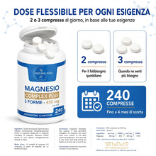 Carica l'immagine nel visualizzatore di Gallery, Magnesio Complex Plus 240 Compresse 5 Forme 450mg | Magnesio Bisglicinato Citrato Malato Pidolato | Magnesio Completo | 