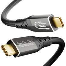 Carica l'immagine nel visualizzatore di Gallery, ZIKNYDO 80Gbps Thunderbolt 5 Cavo 1 metro, cavo USB 4 2.0 120Gbps di larghezza di banda per display 16K/Dual 8K, ricaric