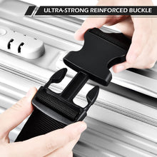 Carica l'immagine nel visualizzatore di Gallery, AiQInu Cinghie per Valigie,2 Cinghie per Bagagli Regolabili,Segnare Bagagli Fissaggio Valigie Cintura Sicurezza per Bagagli Accessori Viaggio Utili 2 Nero