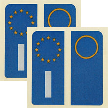 Carica l'immagine nel visualizzatore di Gallery, 2 Kit Adesivi Logo Europa per Restauro Targa Auto in PVC RIFRANGENTE Colori Fedeli - Materiale Alta qualità (45x98 mm)