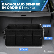 Carica l'immagine nel visualizzatore di Gallery, Organizer Bagagliaio Auto Pieghevole Antiscivolo Nero