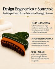 Carica l'immagine nel visualizzatore di Gallery, Spazzola Coreana Linfatica Viso 2 in 1 con Manico Gua Sha in Giada Naturale
