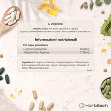 Carica l'immagine nel visualizzatore di Gallery, L-Arginina 4500 mg - 365 Compresse Vegane - Arginina HCl