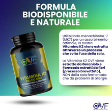 Carica l'immagine nel visualizzatore di Gallery, Parafarmacia OVF, Vitamina K2 mk7 200 mcg All Trans, 300 capsule (10 mesi di fornitura), Vitamina K2 pura, Ottima per os
