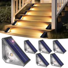 Carica l'immagine nel visualizzatore di Gallery, Solpex Luci solari per esterni, 6 pezzi, luce per scale, impermeabile, illuminazione a LED per scale esterne, gradini, r