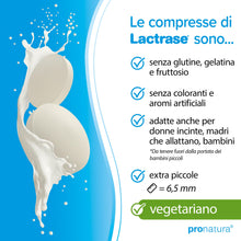 Carica l'immagine nel visualizzatore di Gallery, Pro Natura® Lactrase 6000 FCC, 60 compresse di lattasi per l'intolleranza al lattosio, per gustare senza problemi latte 
