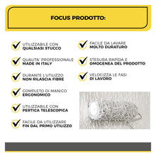 Carica l'immagine nel visualizzatore di Gallery, Rullo Professionale per Stucco (con Manico) – 23cm – Made in Italy – Applicazione Stucco su Pareti e Soffitti – Alta Res