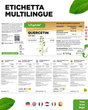 Carica l'immagine nel visualizzatore di Gallery, vit4ever Quercetina 500 mg - 180 Capsule - Confezione per 6 mesi
