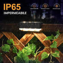 Carica l'immagine nel visualizzatore di Gallery, Solpex Lampade solari per esterni, 4 pezzi, luce bianca calda, luci solari impermeabili, illuminazione a LED per scale e