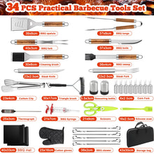 Carica l'immagine nel visualizzatore di Gallery, Set Barbecue 34 Pezzi, Utensili da Barbecue in Acciaio Inox, Accessori da Grill, con Borsa di Archiviazione e Tappetini,