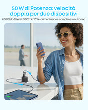 Carica l'immagine nel visualizzatore di Gallery, Anker caricatore USB C 50W 4 porte con 2 USB C e 2 USB A