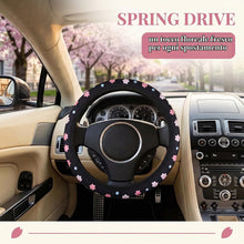 Carica l'immagine nel visualizzatore di Gallery, Universale Coprivolante Auto Da Donna Con Grazioso Motivo Floreale, Design Elastico, Antiscivolo