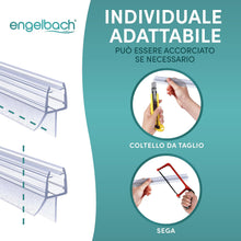 Carica l'immagine nel visualizzatore di Gallery, Engelbach® Guarnizione Doccia Sottoporta - Per porte in vetro 5-8 mm - Profilo in gomma extra spesso - Impermeabile e fa