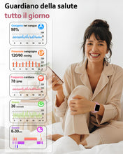 Carica l'immagine nel visualizzatore di Gallery, Popglory Smartwatch Uomo Donna, 1.85" Orologio Chiamate, Assistente AI, 100+ modalità Sportive Fitness Watch, Frequenza 