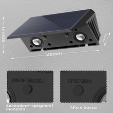 Carica l'immagine nel visualizzatore di Gallery, Lampada Solare da Esterno di 4 Pezzi Alto e Basso Luci Solari Esterno Energia Bianco Caldo Illuminazione per Esterni 100